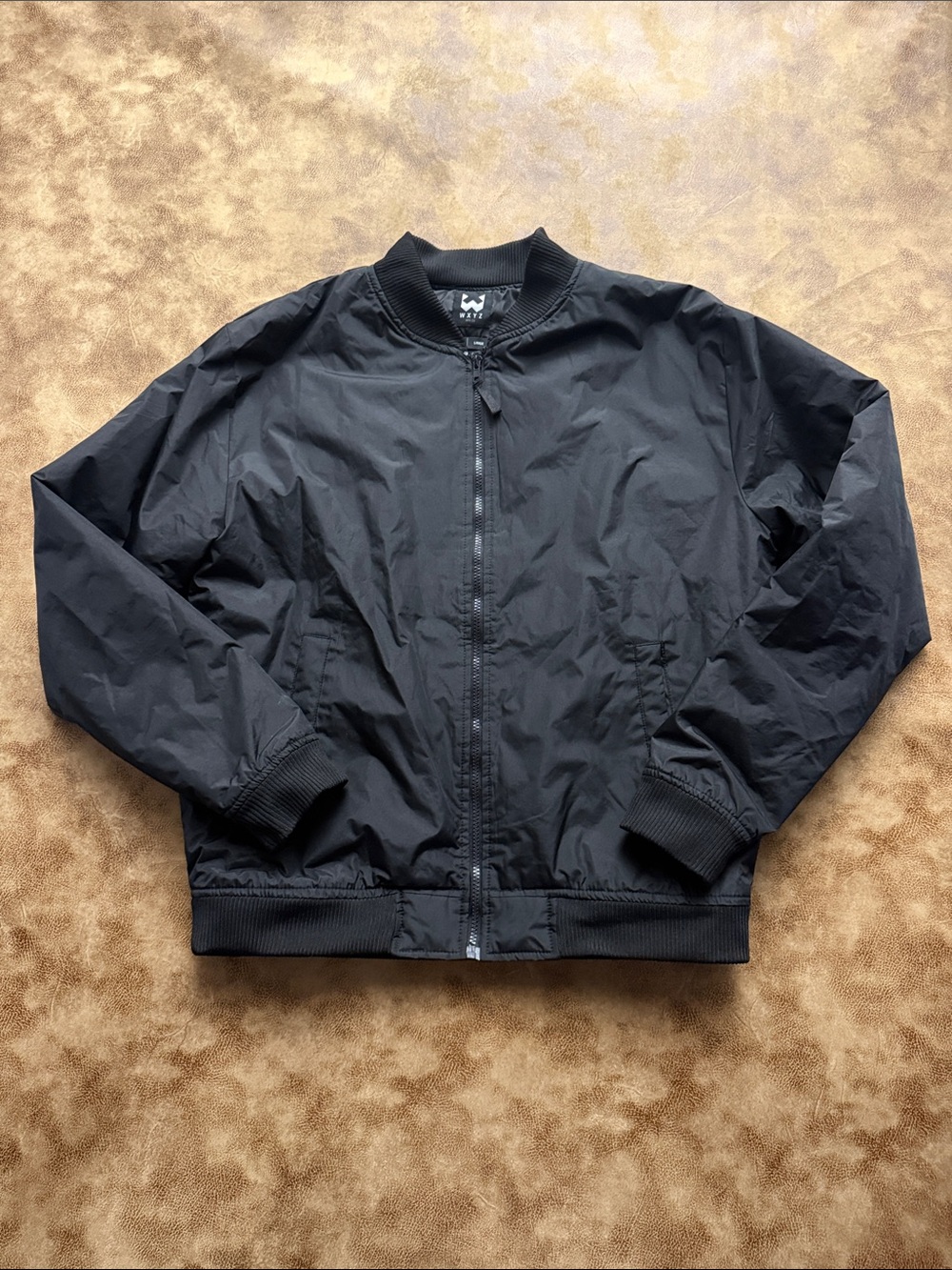 WXYZ MFG Co. Men’s Large Black Bomber Jacket Full Zip Streetwear
